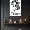 Güzellik Merkezi İç Dekorasyon BEAUTY Yazılı Kuaför Dekor Ahşap