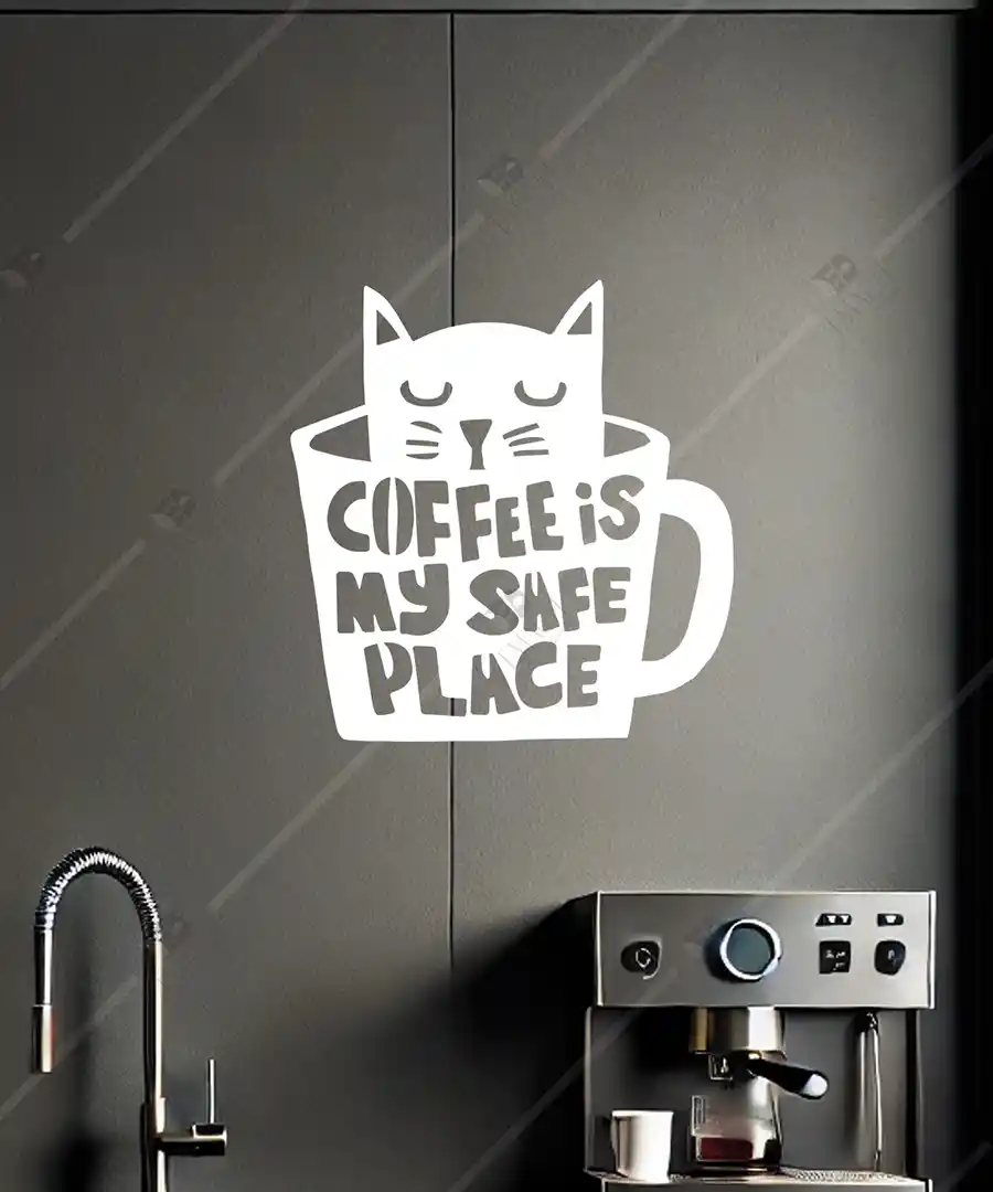Kahve Kedi Coffee is my safe place Ahşap Duvar Dekoru 5 Kahve Kedi Coffee is my safe place Ahşap Duvar Dekoru 4