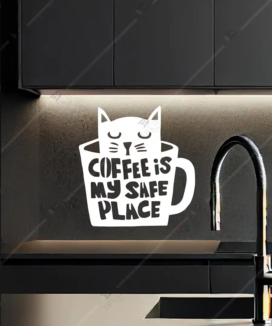 Kahve Kedi Coffee is my safe place Ahşap Duvar Dekoru 6 Kahve Kedi Coffee is my safe place Ahşap Duvar Dekoru 5
