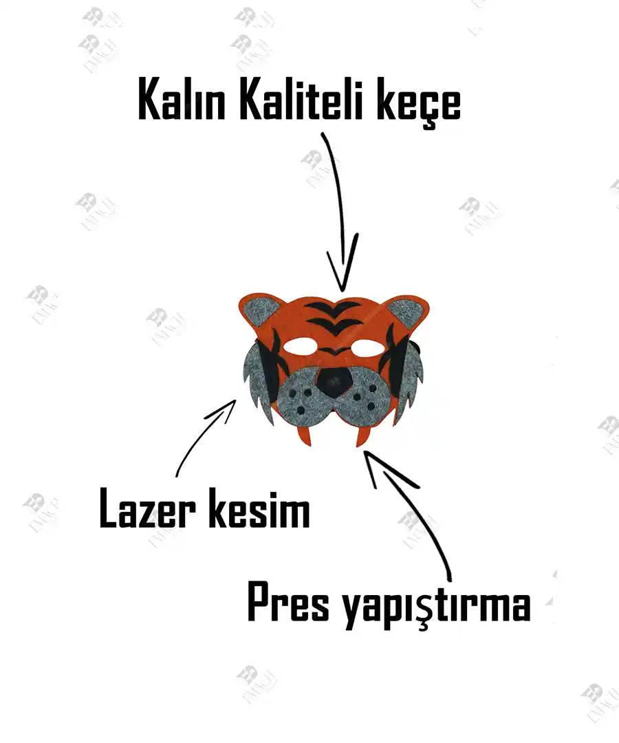 Kaplan Yüz Maskesi Kaplanlı Maske Keçe 4 Kaplan Yüz Maskesi Kaplanlı Maske Keçe 3