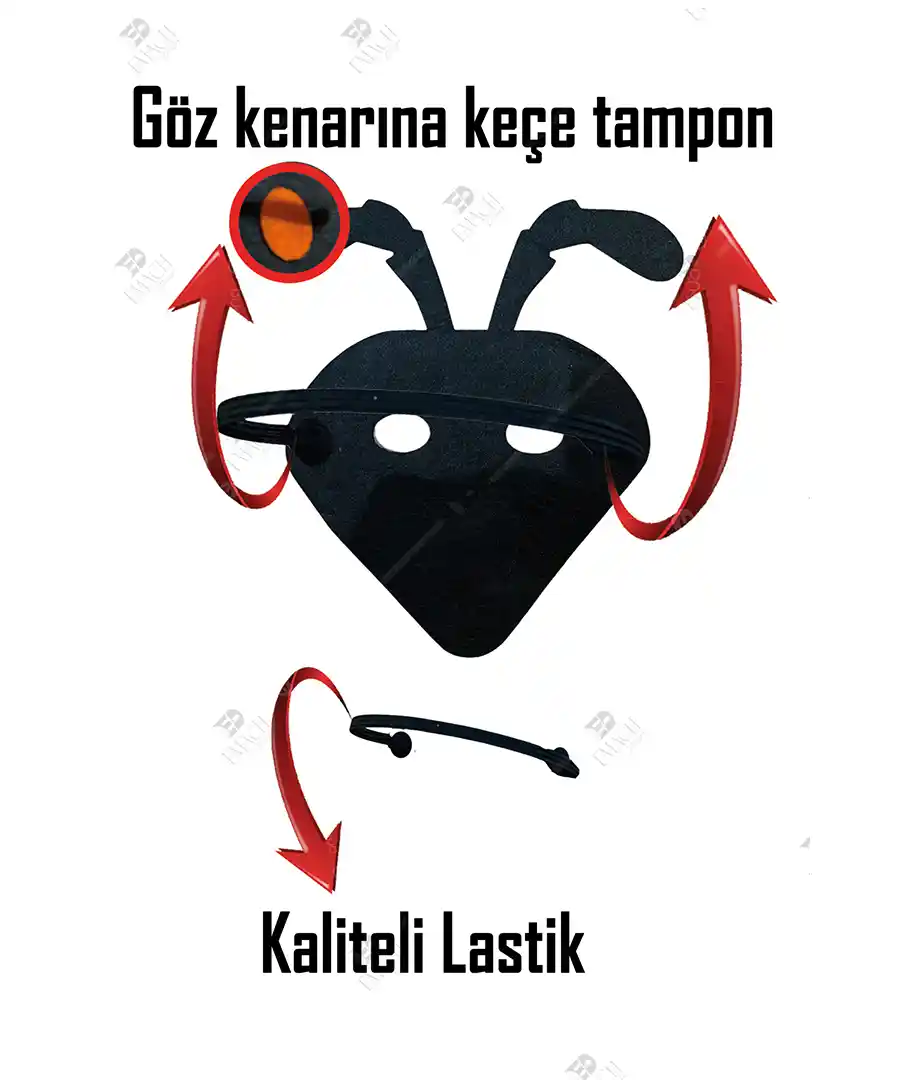Karınca Maskesi Keçe Karınca Maske 2 Karınca Maskesi Keçe Karınca Maske 2