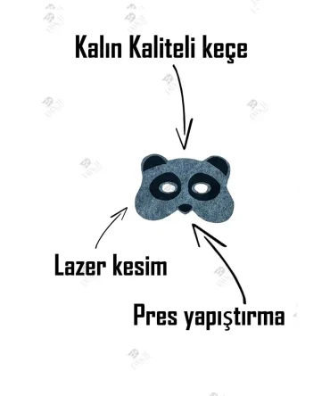 Keçe Panda Maske Keçeden Panda Maskesi