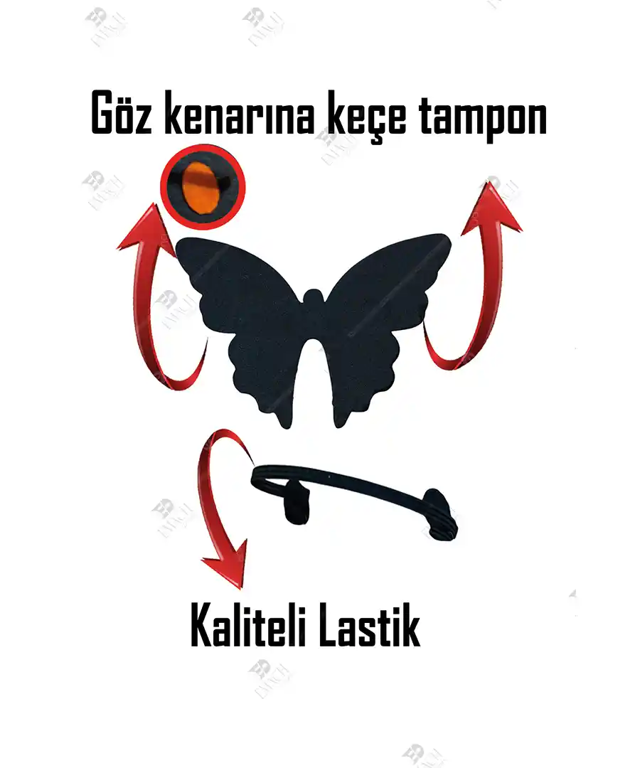 Keçeden Kelebek Maskesi Okul Öncesi Kelebek Maske 3 Keçeden Kelebek Maskesi Okul Öncesi Kelebek Maske 4
