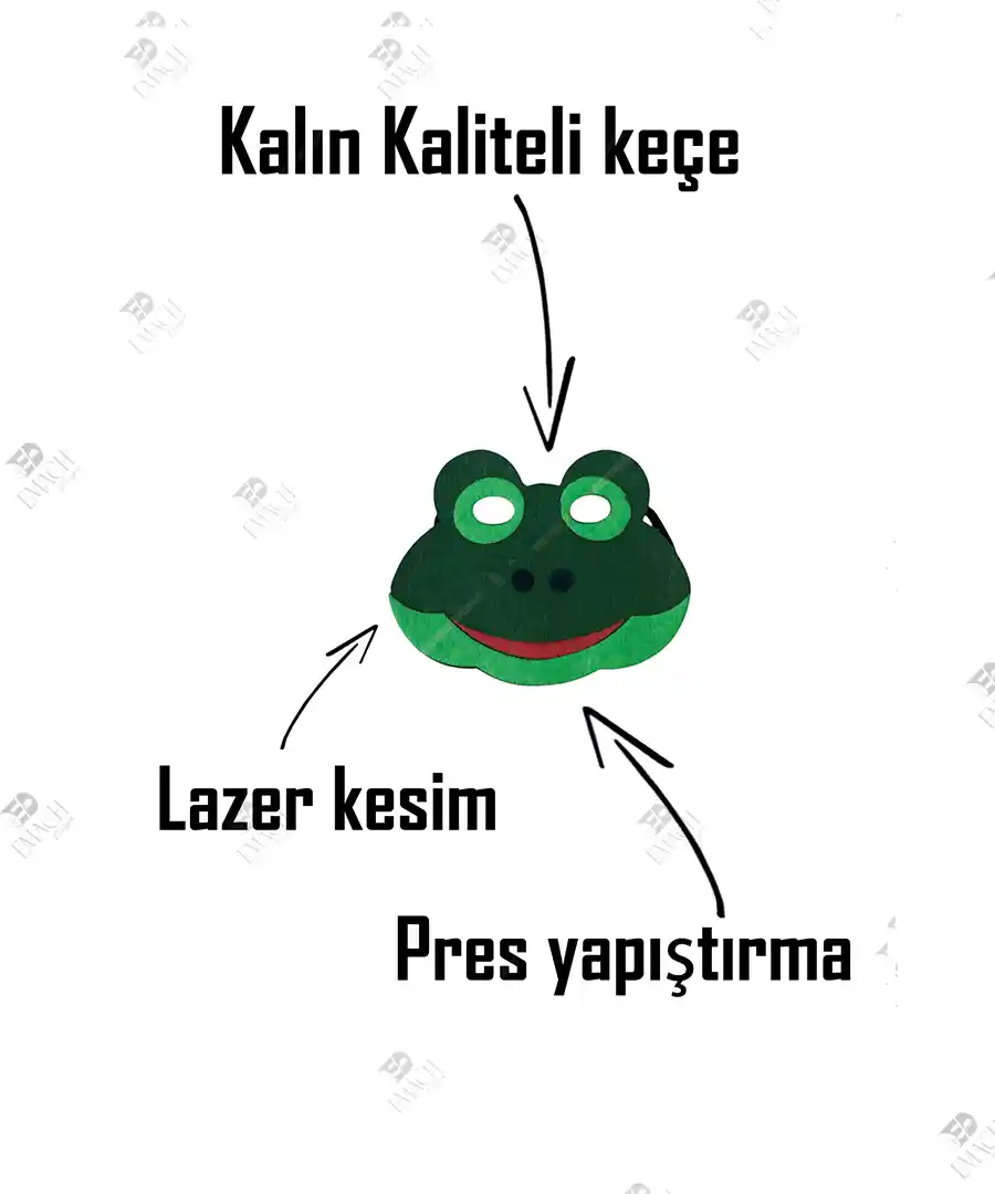 Keçeden Kurbağa Maske Kurbağa Yüz Maskesi 5 Keçeden Kurbağa Maske Kurbağa Yüz Maskesi 2
