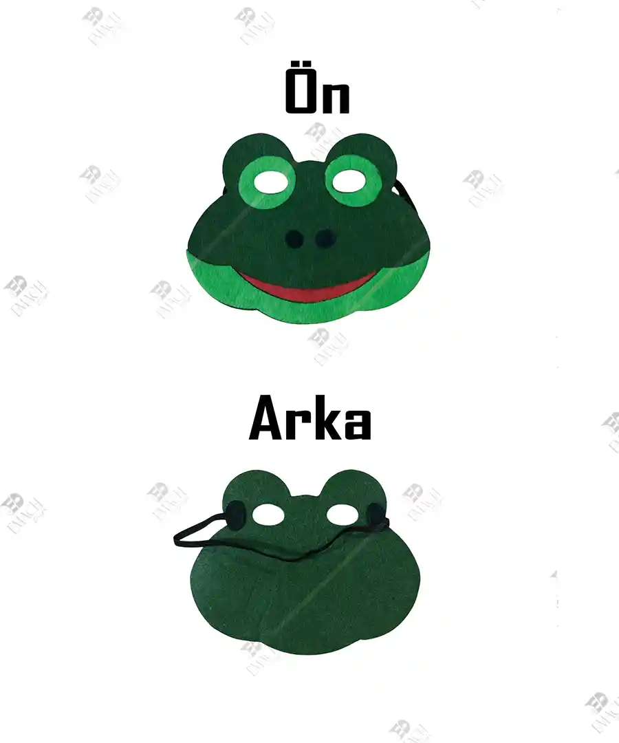 Keçeden Kurbağa Maske Kurbağa Yüz Maskesi 2 Keçeden Kurbağa Maske Kurbağa Yüz Maskesi 3