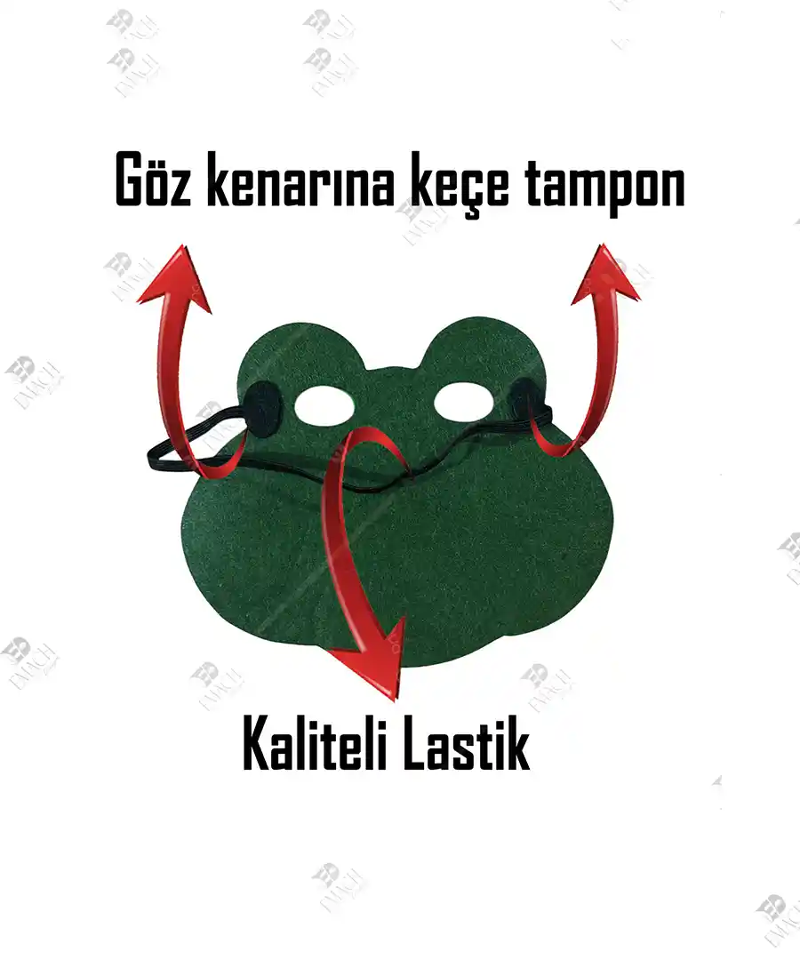 Keçeden Kurbağa Maske Kurbağa Yüz Maskesi 3 Keçeden Kurbağa Maske Kurbağa Yüz Maskesi 4