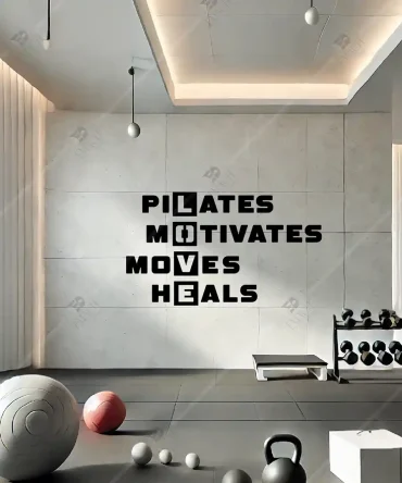 Pilates Motivates Moves Heals Pilates Motivasyon Sözleri Ahşap Duvar Dekoru 2