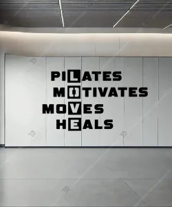 Pilates Motivates Moves Heals Pilates Motivasyon Sözleri Ahşap Duvar Dekoru