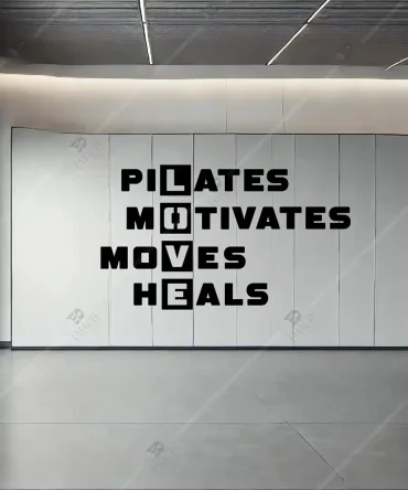 Pilates Motivates Moves Heals Pilates Motivasyon Sözleri Ahşap Duvar Dekoru