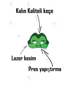 Timsah Yüz Maskesi Keçeden Timsah Maskesi 2