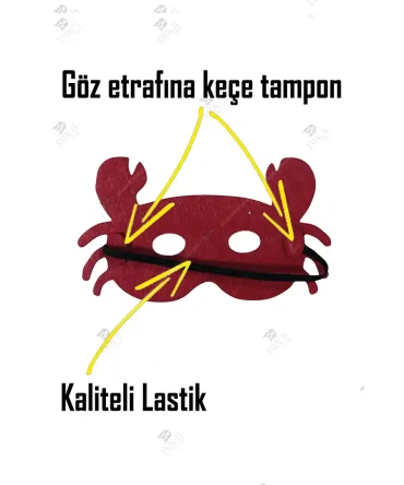 Yengeç Maskesi Keçeden Yengeç Maske