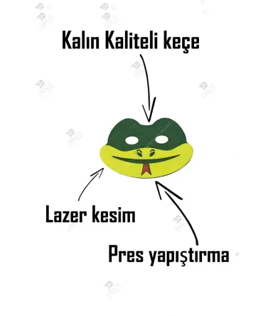 Yılan Maskesi Keçeden Yılan Maske