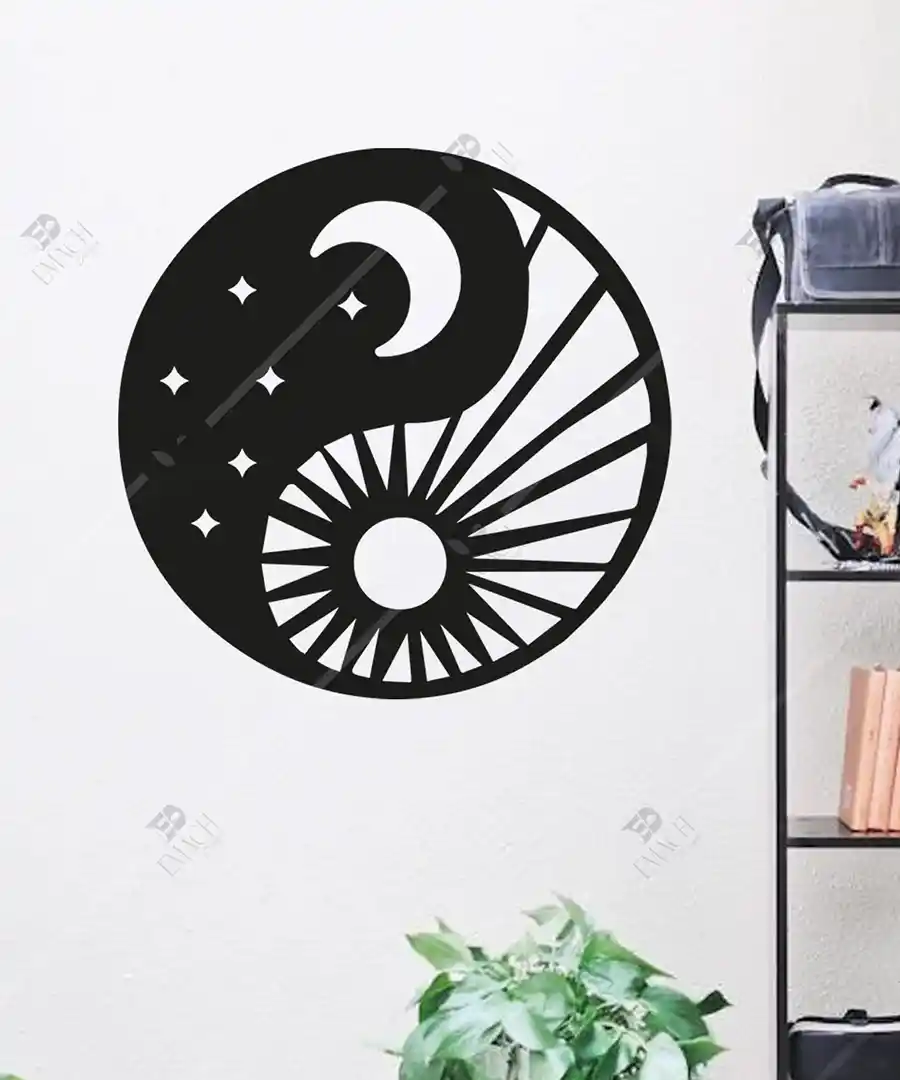 Ay ve Güneş Hikayesi Yin Yang Aşk Ahşap Duvar Dekoru 1 Ay ve Güneş Hikayesi Yin Yang Aşk Ahşap Duvar Dekoru