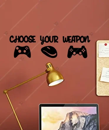 Game Star Wifi Gamers Choose Your Weapon Ahşap Duvar Dekoru 1
