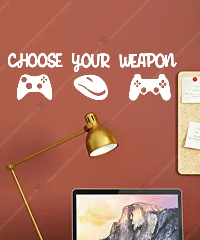 Game Star Wifi Gamers Choose Your Weapon Ahşap Duvar Dekoru 3