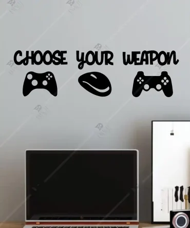 Game Star Wifi Gamers Choose Your Weapon Ahşap Duvar Dekoru