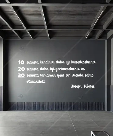 Joseph Pilates Sözü Duvar Dekoru Ahşap