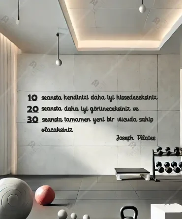 Joseph Pilates Sözü Duvar Dekoru Ahşap 5
