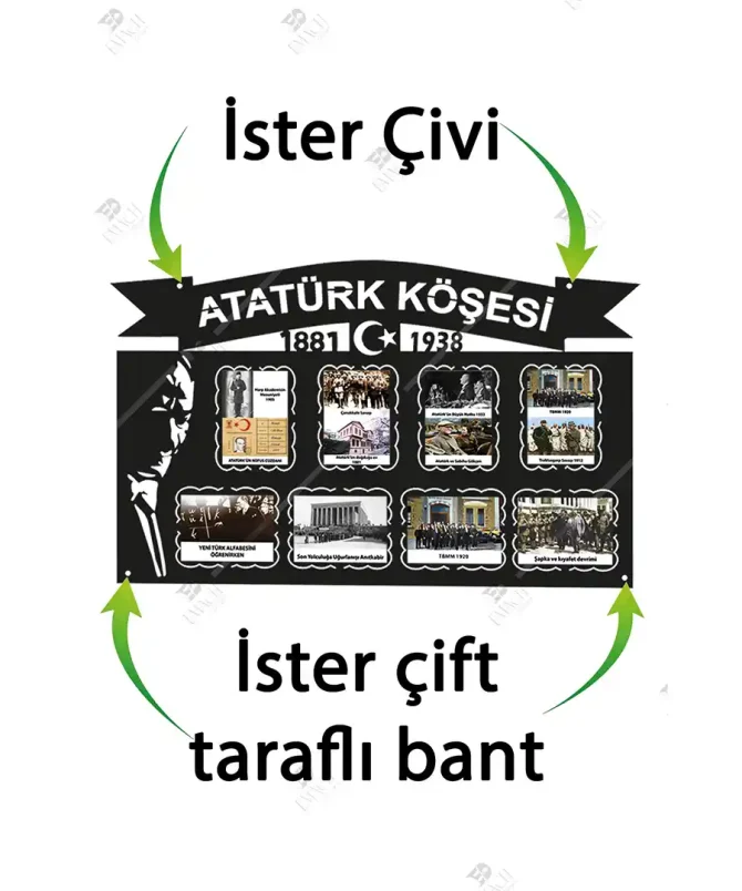 Sınıf Atatürk Köşesi Sınıf Atatürk Panosu Ahşap 4