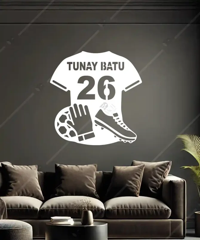 Futbol Kaleci Forma Numaraları Kişiye Özel Ahşap Duvar Dekoru 3
