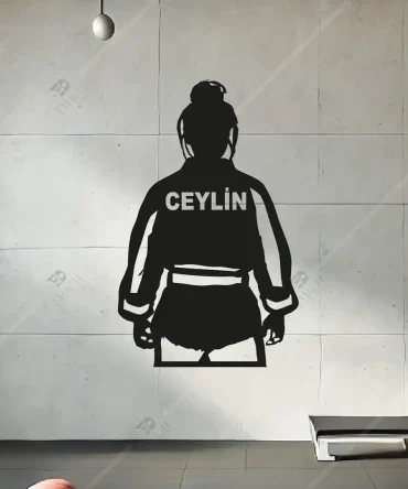 Judo Judoka Dövüş Sanatları Kişiye Özel Ahşap Duvar Dekoru 3
