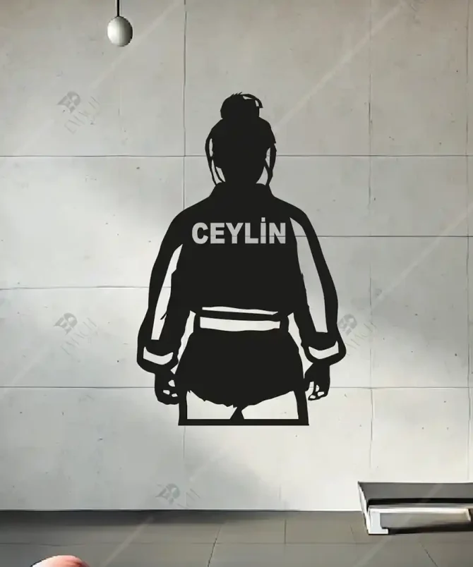 Judo Judoka Dövüş Sanatları Kişiye Özel Ahşap Duvar Dekoru 3