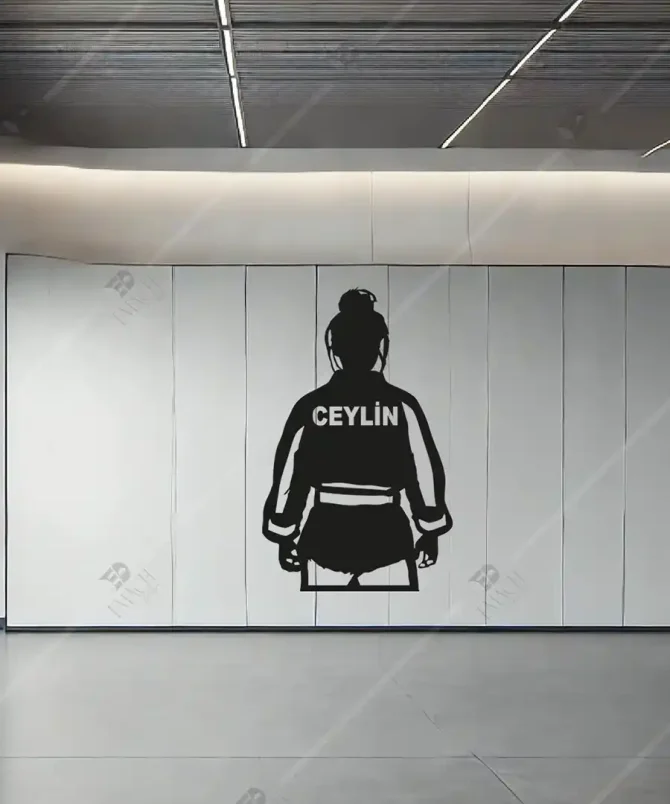 Judo Judoka Dövüş Sanatları Kişiye Özel Ahşap Duvar Dekoru 5