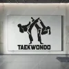 Taekwondo Resmi Tekvando Dövüşü Ahşap Duvar Dekoru