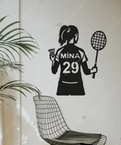 Badminton topu badminton raketi Forma Ahşap Duvar Dekoru 1 Badminton topu badminton raketi Forma Ahşap Duvar Dekoru 1