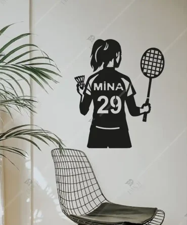 Badminton topu badminton raketi Forma Ahşap Duvar Dekoru 1