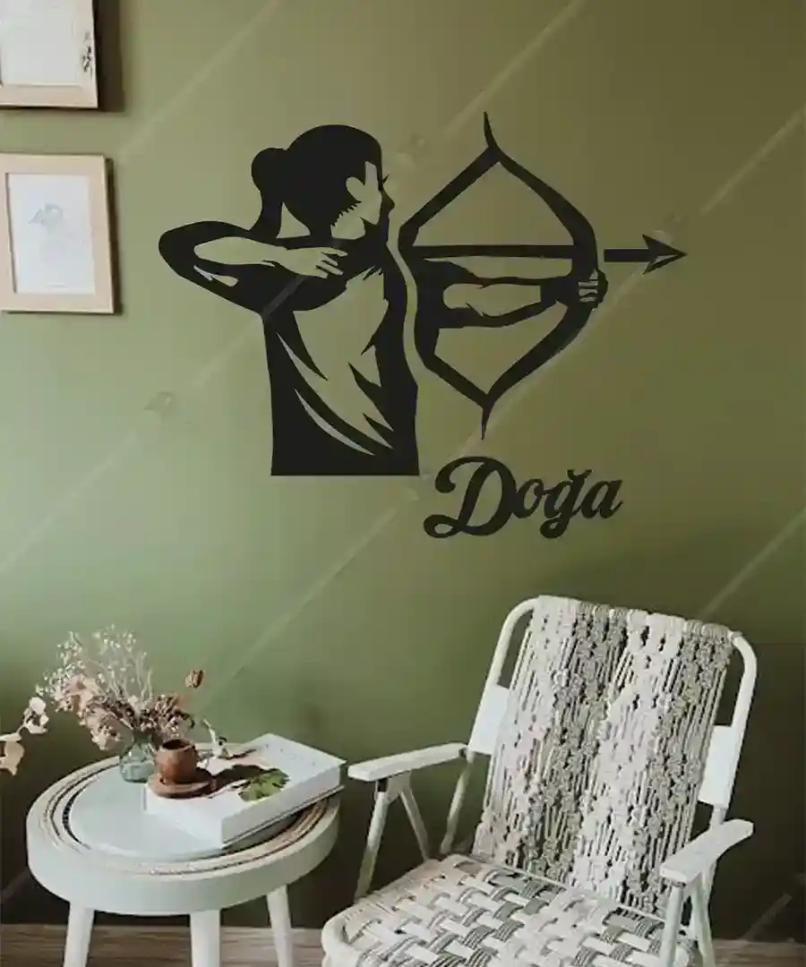 Yay ve ok temren Okçuluk Seti İsme Özel Ahşap Duvar Dekoru 6 Yay ve ok temren Okçuluk Seti İsme Özel Ahşap Duvar Dekoru