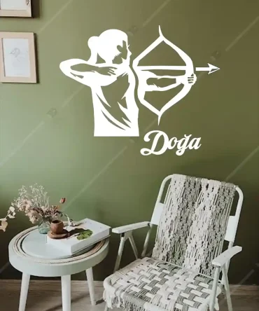 Yay ve ok temren Okçuluk Seti İsme Özel Ahşap Duvar Dekoru 5