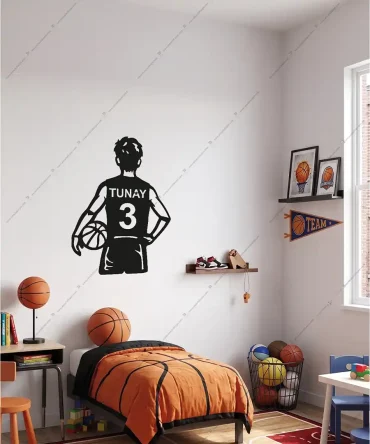 Basketbol Cocuk Forması Ahşap Duvar Dekoru