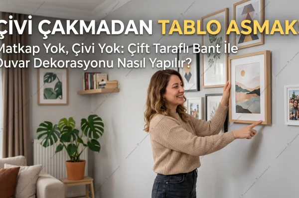 Çivi Çakmadan Tablo Asmak Matkap Yok, Çivi Yok Çift Taraflı Bant İle Duvar Dekorasyonu Nasıl Yapılır