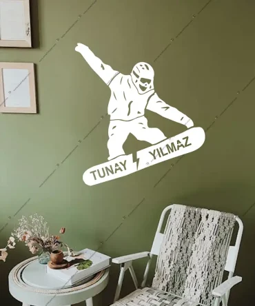 Snowboard Takımı Erkek Dekor Kişiye Özel Ahşap