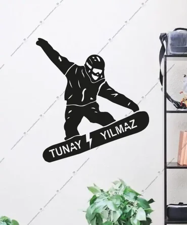 Snowboard Takımı Erkek Dekor Kişiye Özel Ahşap 5