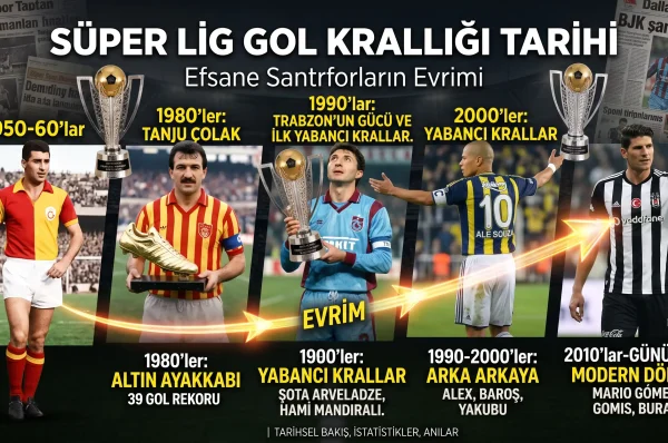 Süper Lig Gol Krallığı Tarihi ve Efsane Santrforların Evrimi