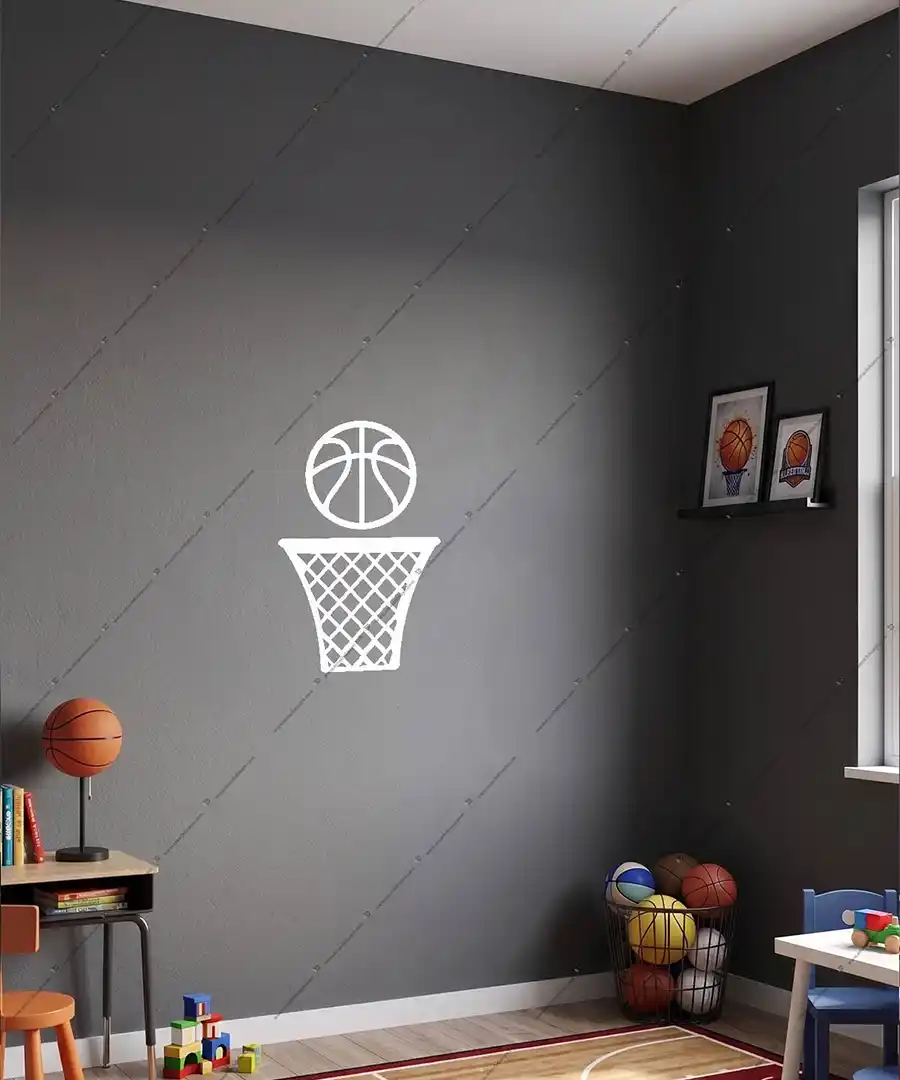 Basketbol Pota Filesi ve Basketbol Topu Ahşap Duvar Dekoru 5 Basketbol Pota Filesi ve Basketbol Topu Ahşap Duvar Dekoru 2