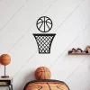 Basketbol Pota Filesi ve Basketbol Topu Ahşap Duvar Dekoru 5