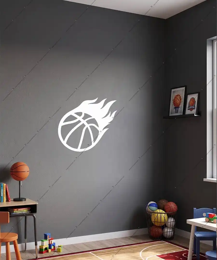 Basketbol Topu Düz Alevli Ahşap Duvar Dekoru 5 Basketbol Topu Düz Alevli Ahşap Duvar Dekoru 2