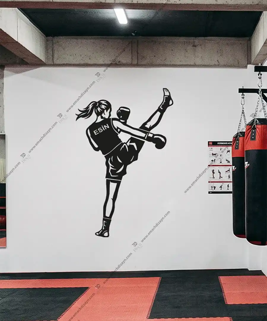 Kick Boks Kadın Kick Boks Eldiven Figürlü Kişiye Özel Ahşap Duvar Dekoru 6 Kick Boks Kadın Kick Boks Eldiven Figürlü Kişiye Özel 2