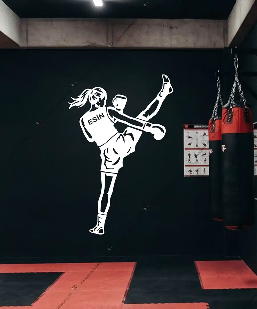 Kick Boks Kadın Kick Boks Eldiven Figürlü Kişiye Özel Ahşap Duvar Dekoru 3 Kick Boks Kadın Kick Boks Eldiven Figürlü Kişiye Özel 5