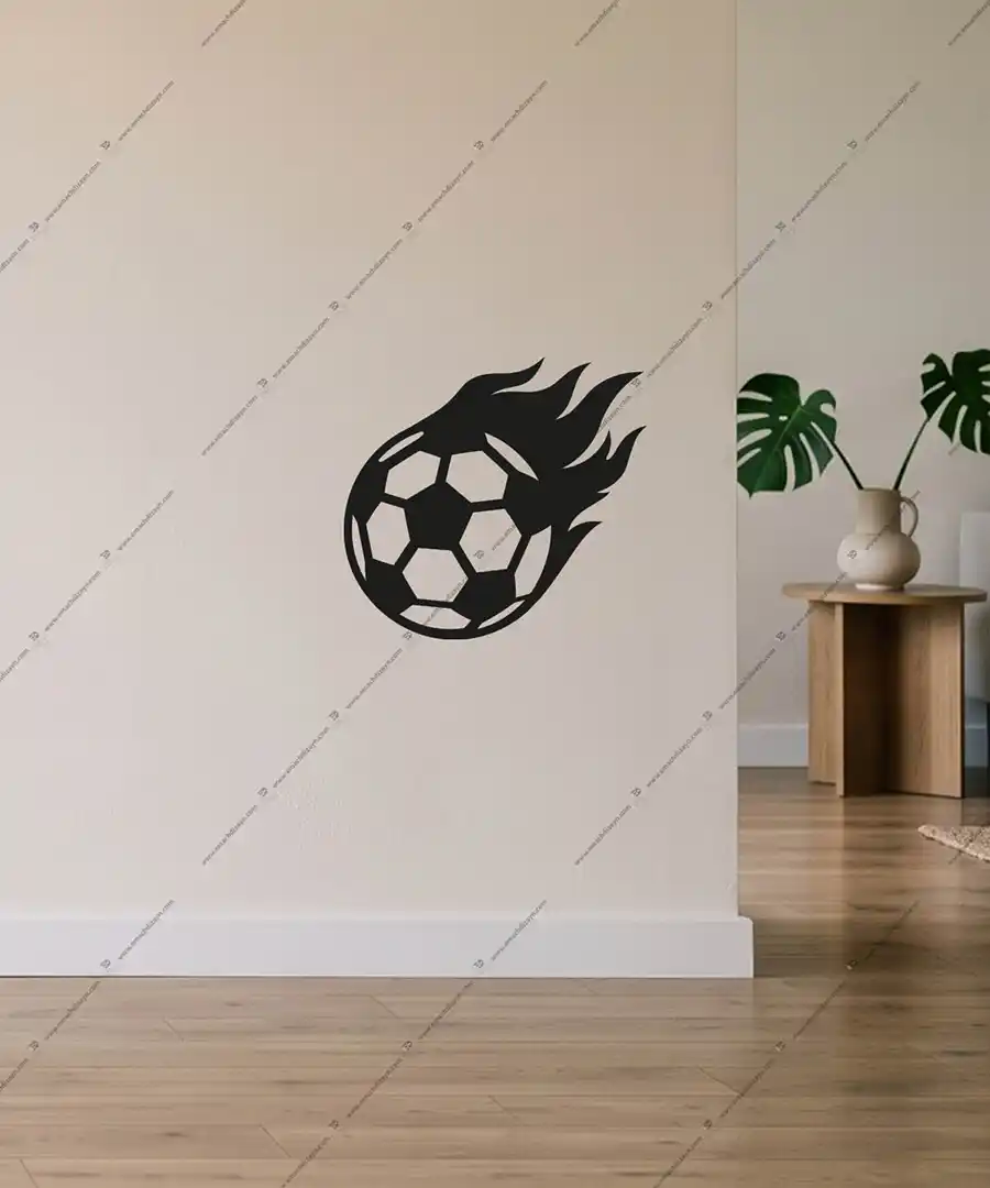 Siyah Beyaz Futbol Topu Ahşap Duvar Dekoru 2 Siyah Beyaz Futbol Topu Ahşap Duvar Dekoru